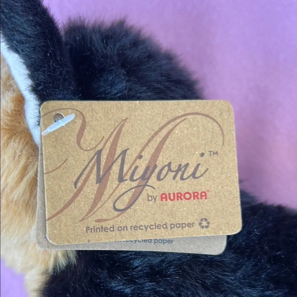 Miyoni  black and Tan Plush Dog Toy with Floppy Ears